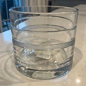Kate Spade Rutherford Stripe Round Vase Full Lead Crystal 5"
